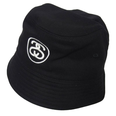STUSSY ステューシー SS Link DEEP Bucket Hat ロゴ 帽子 バケットハット ブラック系 L/XL【新古品】【未使用】【中古】