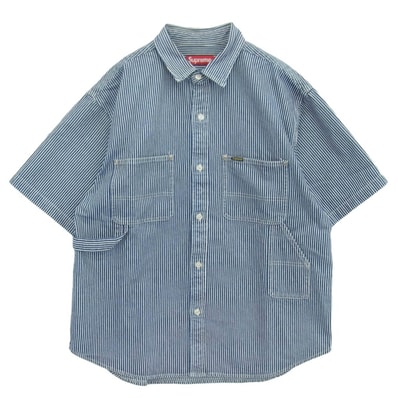 Supreme シュプリーム 半袖シャツ 25SS Loose Fit S/S Denim Painter Shirt ルーズフィット ペインター デニム 半袖 シャツ インディゴブルー系 M【美品】【中古】