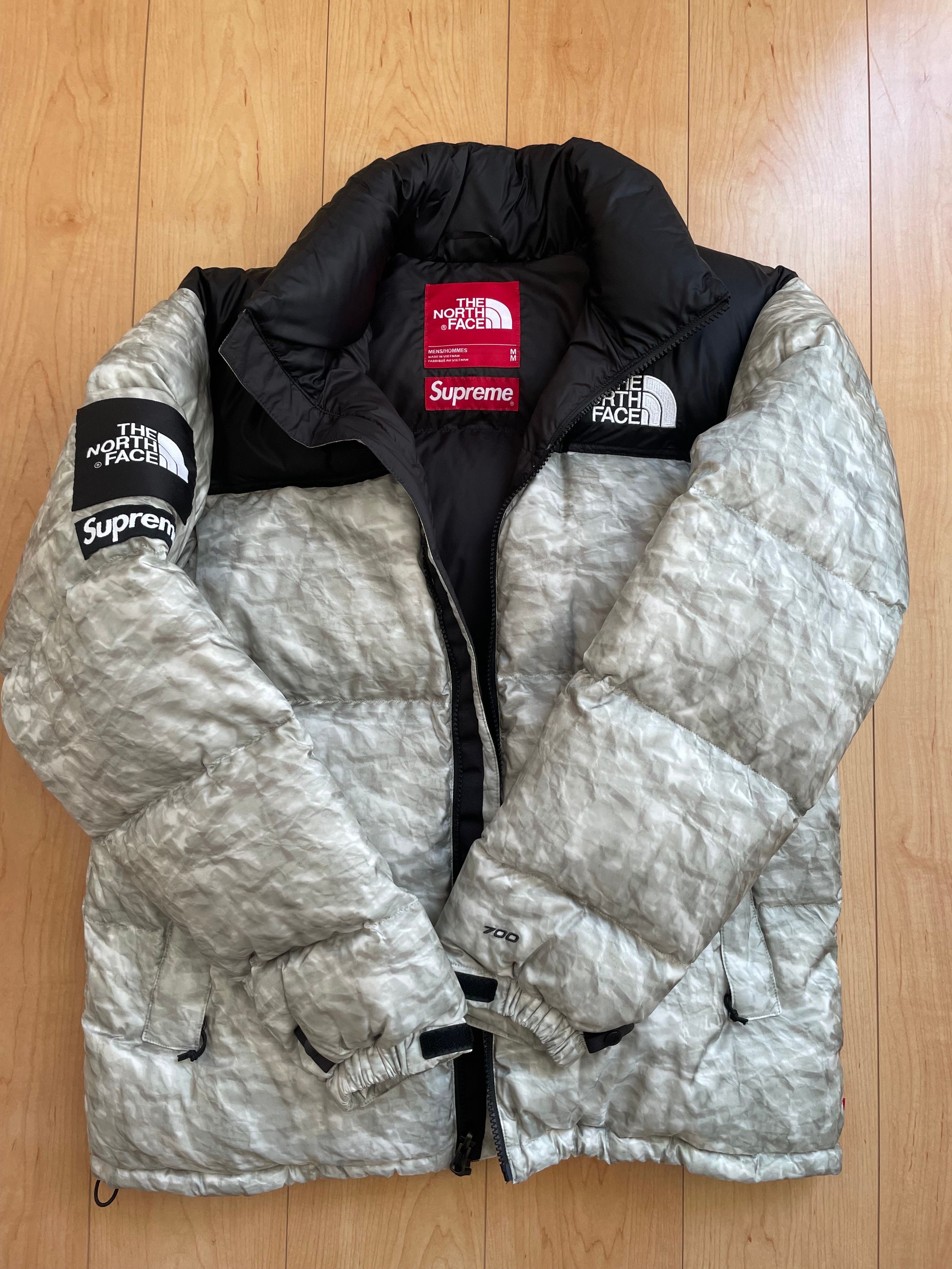 Supreme x The North Face Nuptse Jacket "White Paper Print"