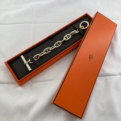 HERMES(エルメス) シェーヌダンクル TGM 10コマ ブレスレット Ag925 95.4g シルバー