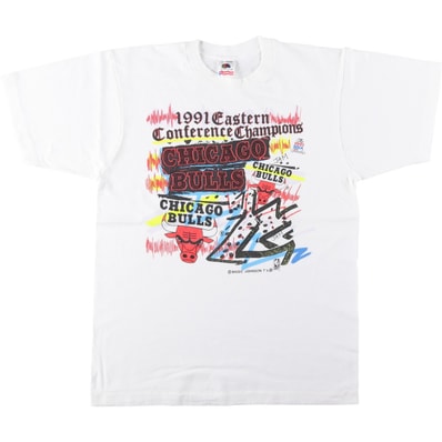 古着 90年代 フルーツオブザルーム FRUIT OF THE LOOM NBA CHICAGO BULLS シカゴ ブルズ スポーツプリントTシャツ USA製 メンズL相当 ヴィンテージ/eaa641815