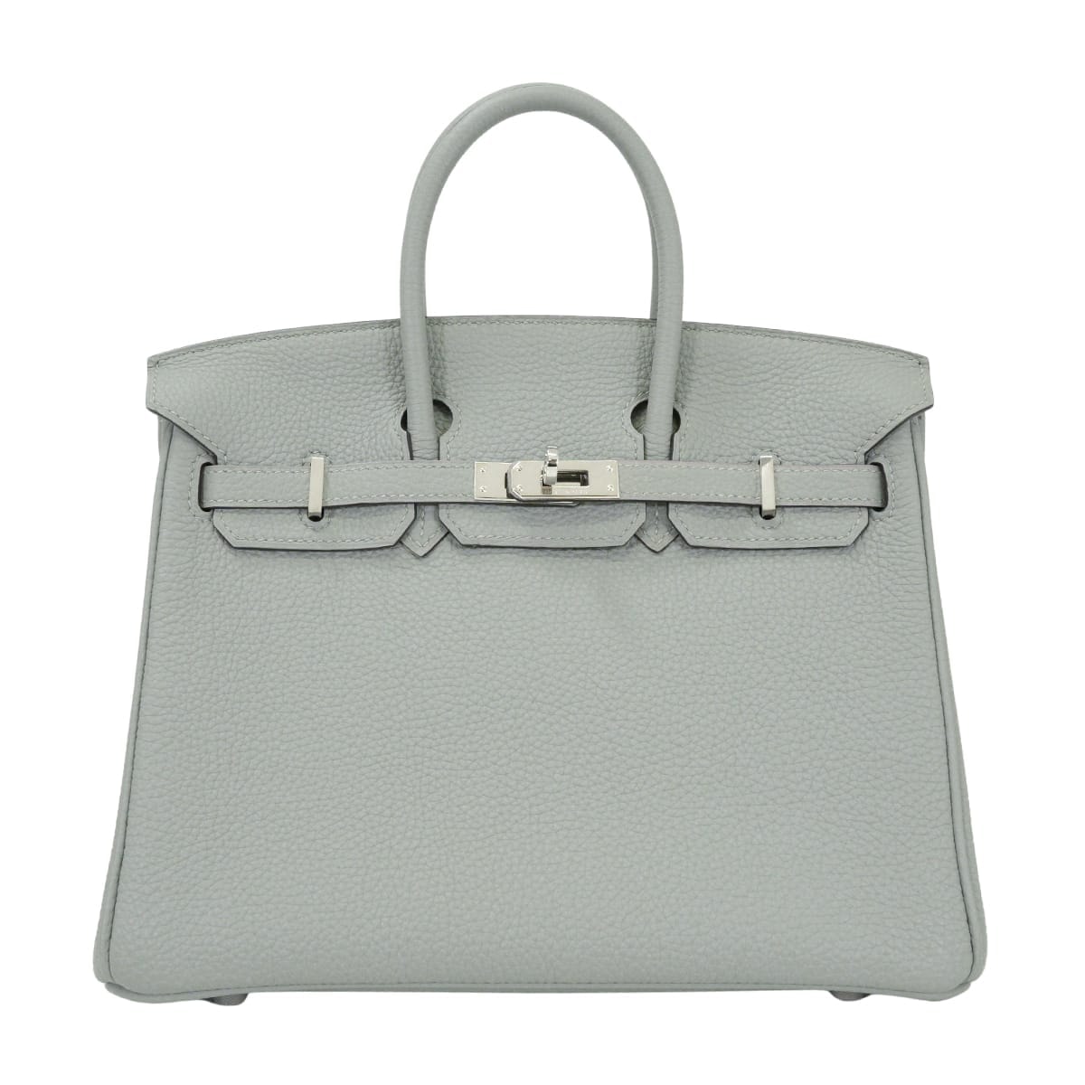 HERMES エルメス ハンドバッグ バーキン25 ブルーグラシエ トゴ シルバー金具 A刻印 新品同様【中古】