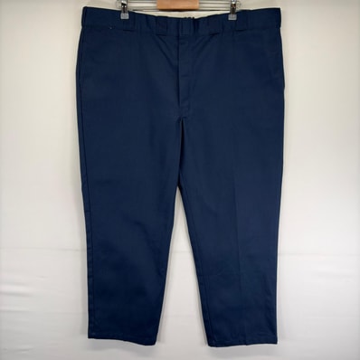 古着 ディッキーズ Dickies パンツ ストレート ジッパーフライ 大きいサイズ チノパン 874 ワーク W46 L30 ネイビー系 メンズ