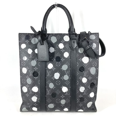 ルイヴィトン LOUIS VUITTON サックプラ サック プラ M46404 モノグラムエクリプス ペインティッドドット LV×YK カバン 2WAYバッグ ショルダーバッグ 縦型 トートバッグ ハンドバッグ レザー ブラック