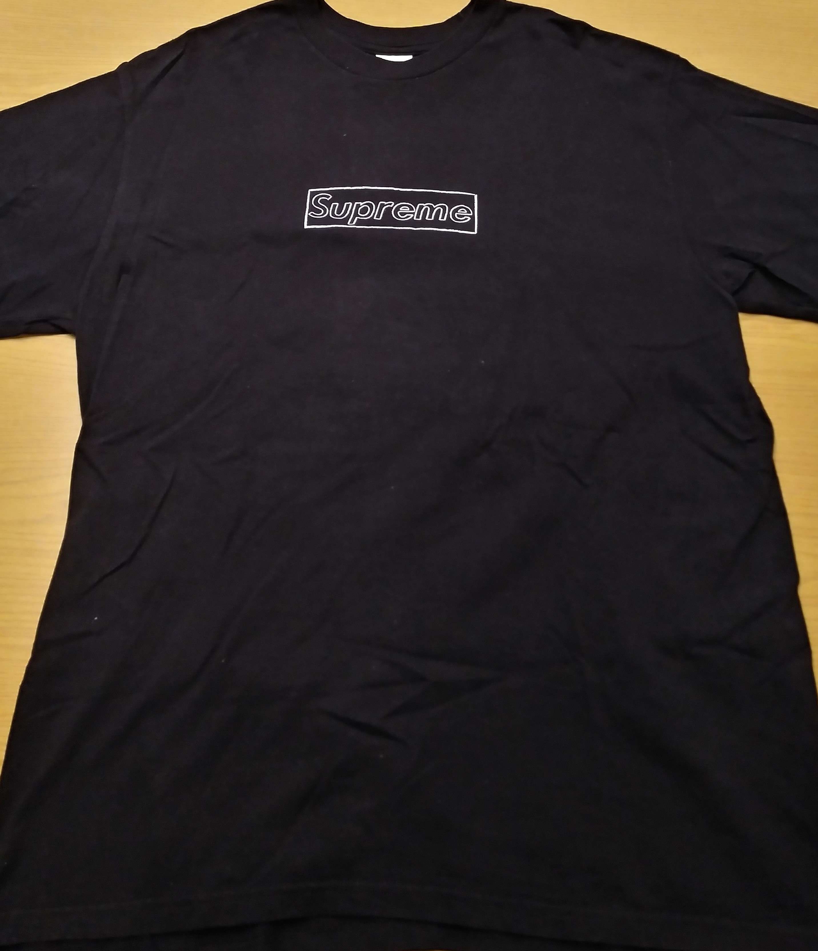 Supreme KAWS Chalk Logo Tee "Black"