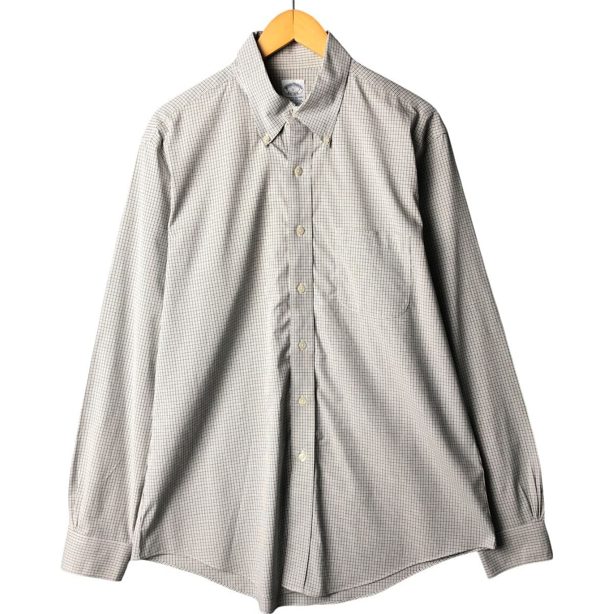 古着 ブルックスブラザーズ Brooks Brothers Est.1818 長袖 ボタンダウンチェックシャツ メンズL相当/eaa566932