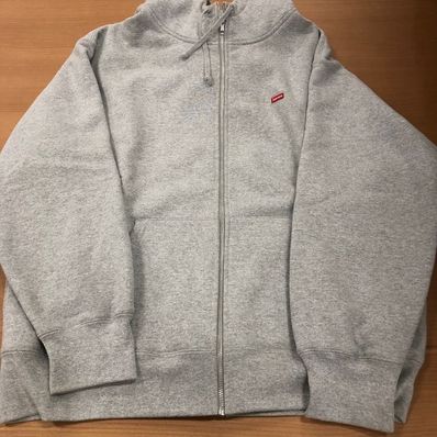 Supreme Small Box Facemask Zip Up Hooded Sweatshirt "Heather Grey"