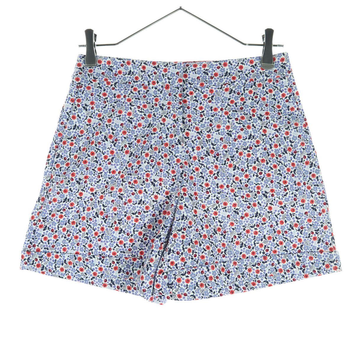 美品 TOMMY HILFIGER トミーヒルフィガー 花柄 ショートパンツ 2 ブルー系