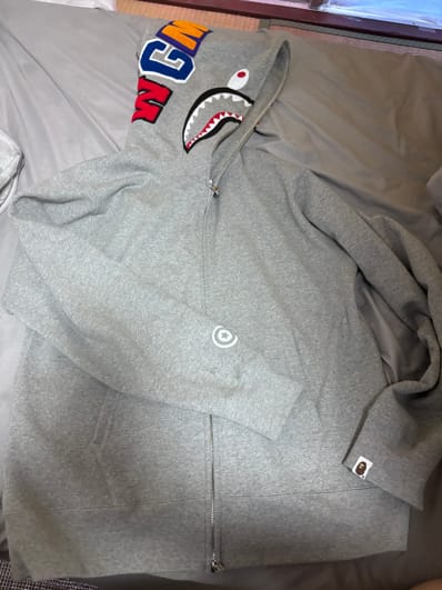 A BATHING APE Shark Full Zip Hoodie "Gray"
