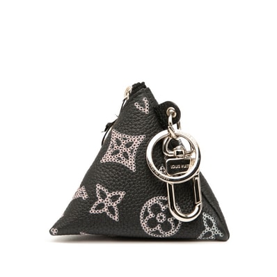ルイ ヴィトン モノグラム マヒナ ベルランゴ ポーチ チャーム M00868 ブラック ピンク レザー メタル レディース LOUIS VUITTON 【中古】