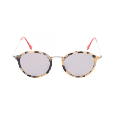 レイバン Ray-Ban ROUND FLECK べっ甲柄 サングラス 衣料品 プラスチック / メタル レディース ベージュ系 / ブラウン系 / レッド系 RB2447 【中古】