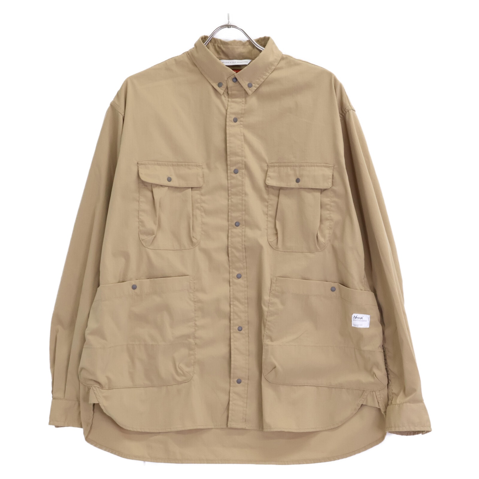 ナンガ NM2421-1H207-A ベージュ HINOC RIPSTOP CAMP SHIRT ヒノック リップストップ キャンプシャツ M