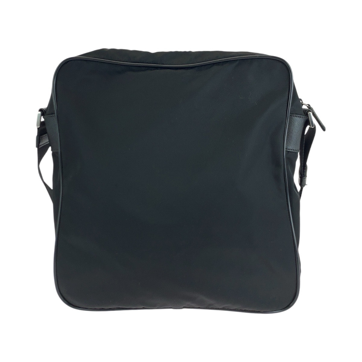 美品 PRADA プラダ テスート 三角ロゴプレート ブラック シルバー金具 ナイロン レザー/ ショルダーバッグ メッセンジャーバッグ 男女兼用 503494 【中古】