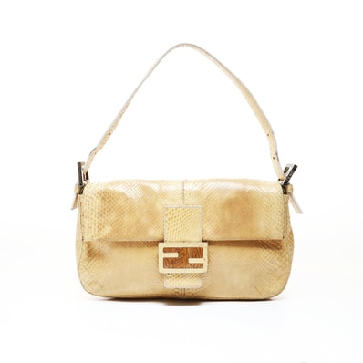 フェンディ FENDI パイソン マンマバゲット ショルダーバッグ【中古】