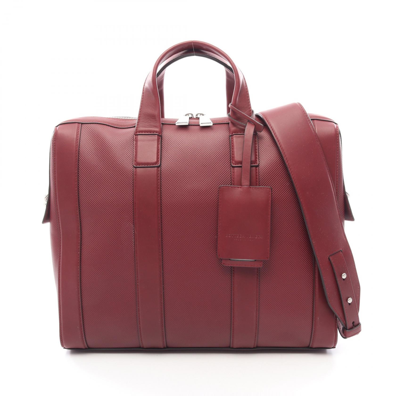 ボッテガヴェネタ BOTTEGA VENETA 2WAY ブリーフケース バッグ レザー メンズ ボルドー系 【中古】