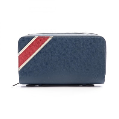 ルイ・ヴィトン LOUIS VUITTON ジッピーXL タイガストライプ オセアン ラウンド長財布 財布 レザー メンズ ネイビー系 M64019 【中古】