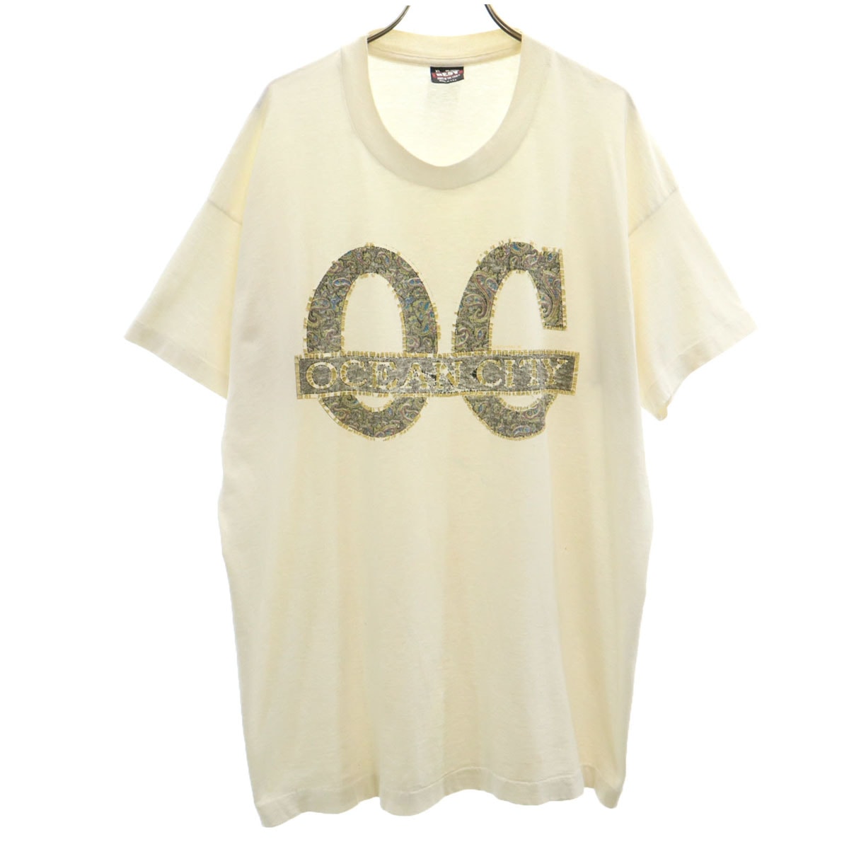 FRUIT OF THE LOOM BEST フルーツオブザルーム ベスト 90s USA製 オールド OCEAN CITY 半袖 Tシャツ XL ホワイト シングルステッチ