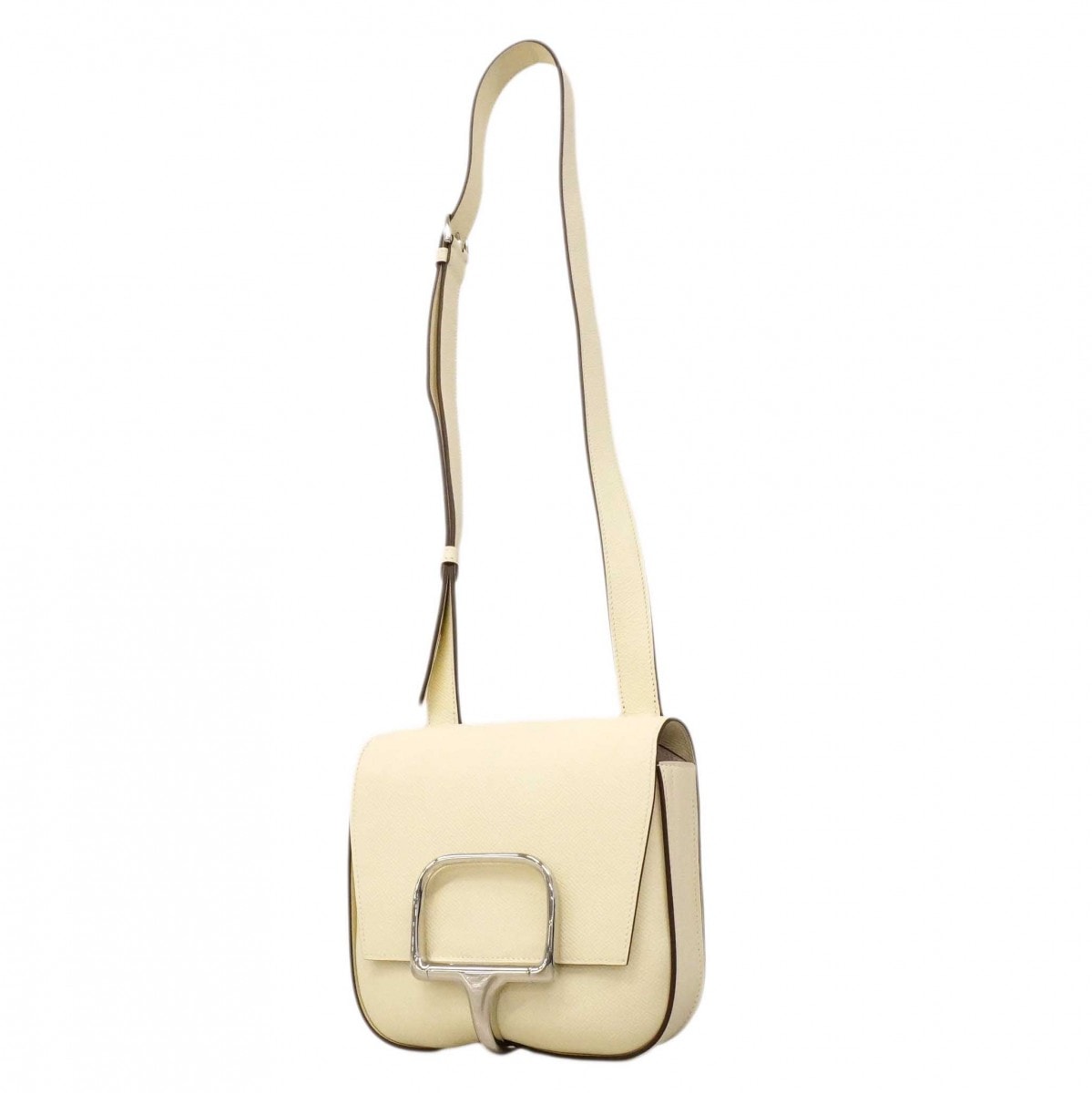 【6dd4042】エルメス ショルダーバッグ デッラカヴァッレリア ヴォーエプソン ナタ シルバー金具 U刻印【中古】レディース