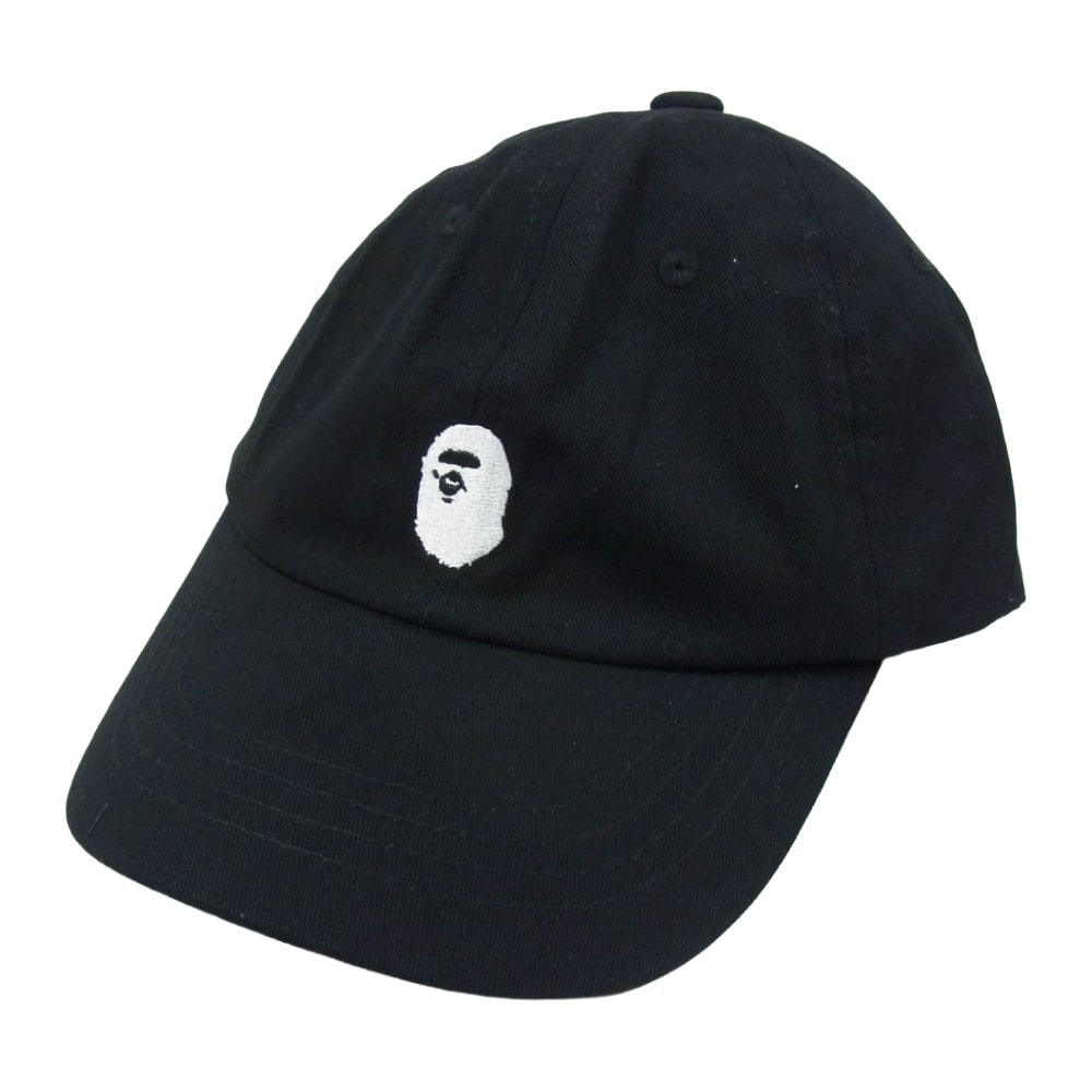 A BATHING APE アベイシングエイプ キャップ 001GDM201001H ロゴ刺繍 コットン キャップ 帽子 ブラック系【新古品】【未使用】【中古】