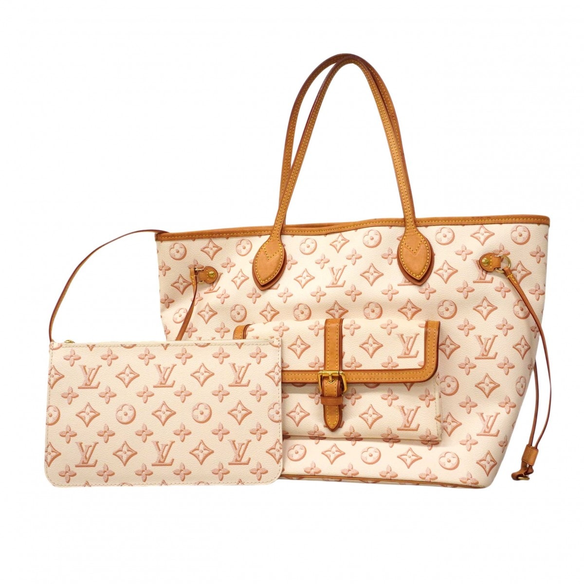 【6dd5187】ルイヴィトン トートバッグ モノグラム フォールフォーユー ネヴァーフルMM M20921 ベージュ アイボリー【中古】レディース