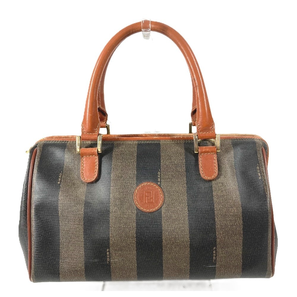 フェンディ FENDI ペカン ヴィンテージ カバン ミニボストンバッグ ハンドバッグ PVC/レザー カーキ