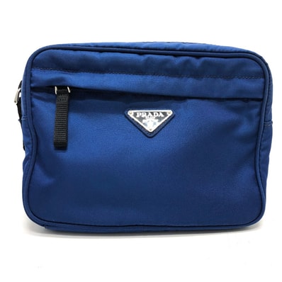 プラダ PRADA 2VL001 トライアングルロゴ カバン ウエストバッグ ナイロン ブルー