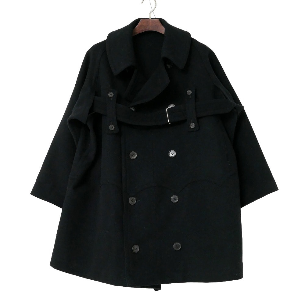 Yohji Yamamoto ヨウジヤマモト FM-D08-135 コート サイズ2 2002AW ウール メルトン ダブル オーバーコート ブランド古着【中古】20260610/RA9756
