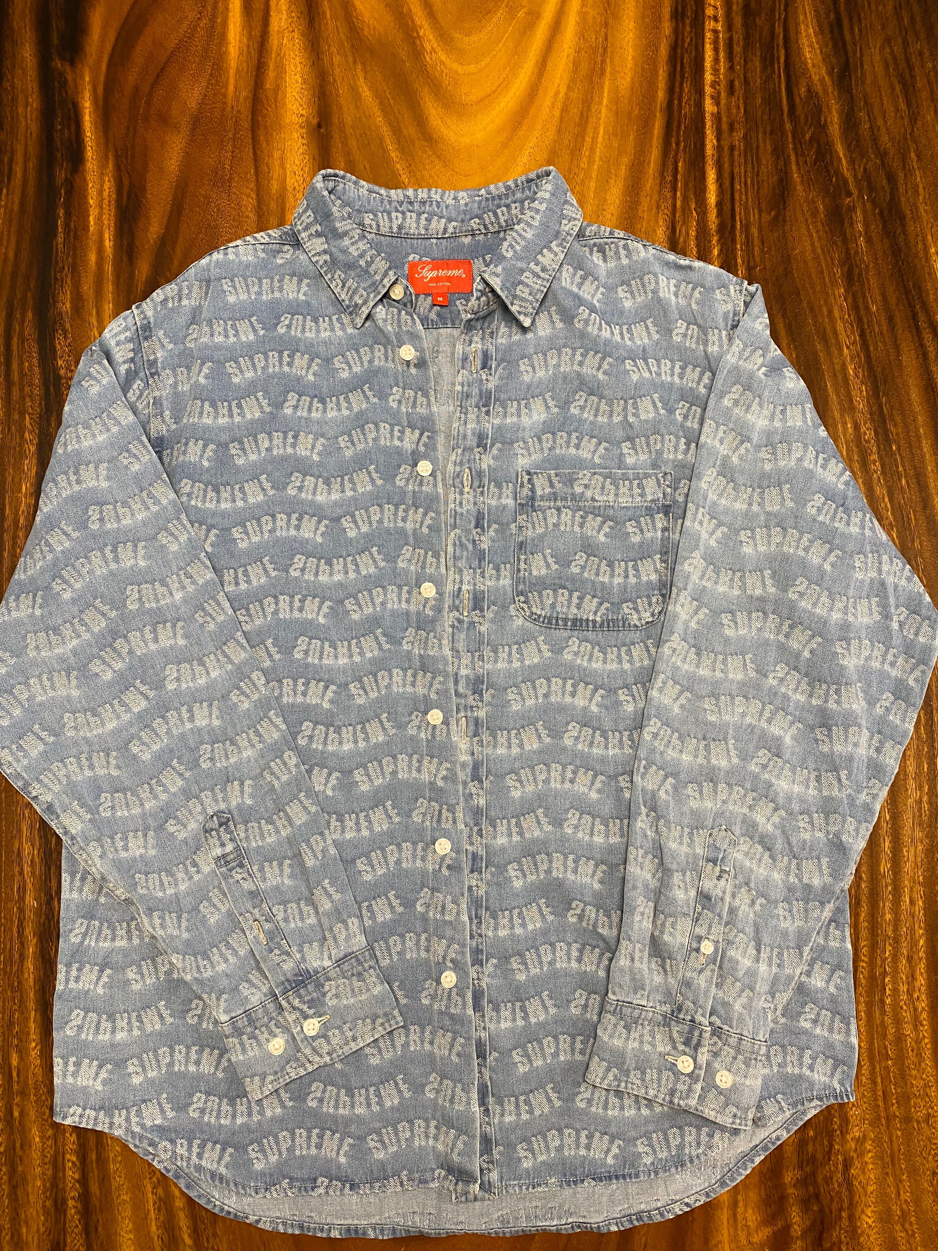 Supreme Arc Jacquard Denim Shirt "Blue"
