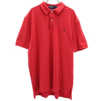 Polo by Ralph Lauren ポロバイラルフローレン 半袖 ポロシャツ L レッド 鹿の子