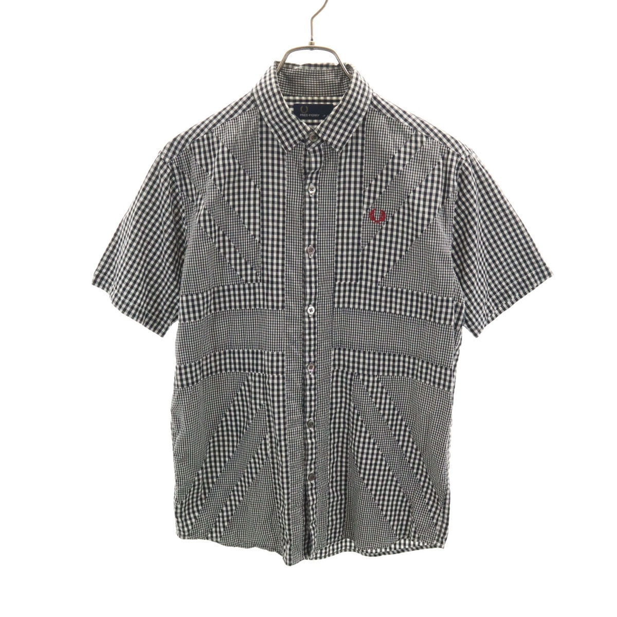 C (やや傷や汚れあり)】FRED PERRY フレッドペリー チェック柄 半袖 