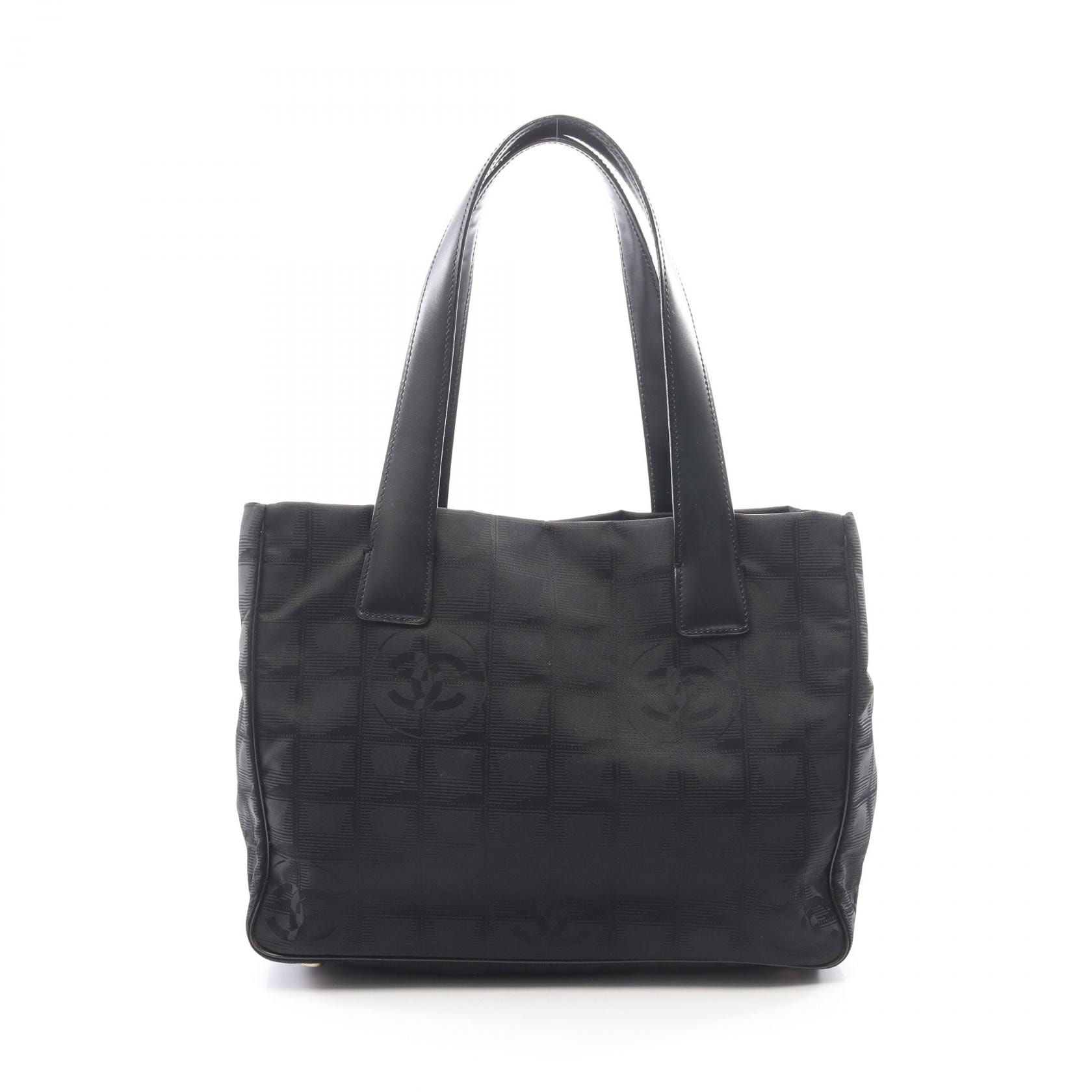 シャネル CHANEL ニュートラベルラインPM トートバッグ バッグ レザー ナイロンキャンバス レディース ブラック系 【中古】