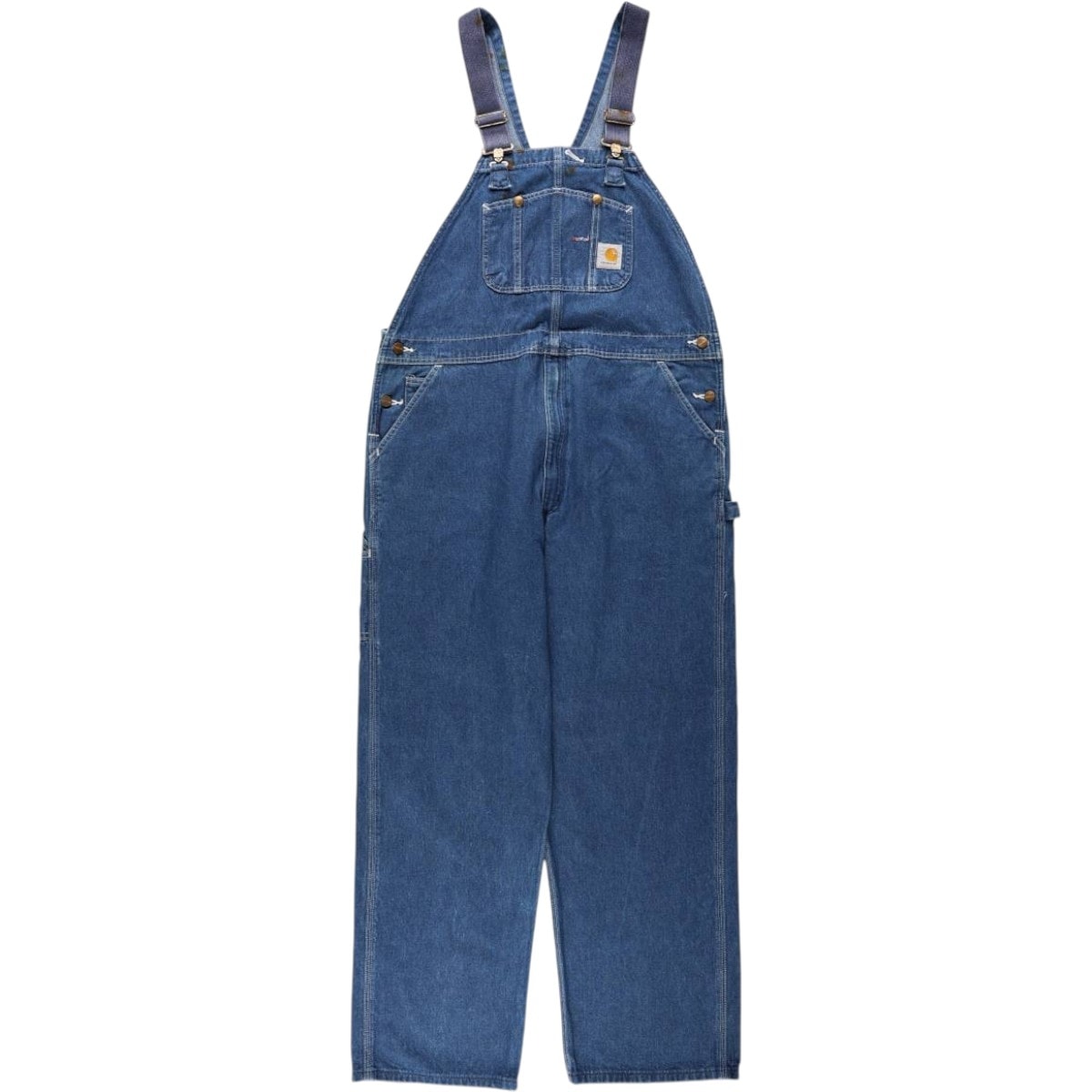 古着 カーハート Carhartt ロゴパッチ デニムオーバーオール メンズw42相当/eaa654626