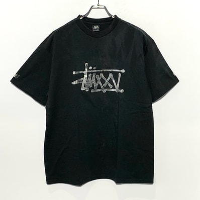 Stussy 25th Anniversary Silver Logo S/S T-Shirt "Black"