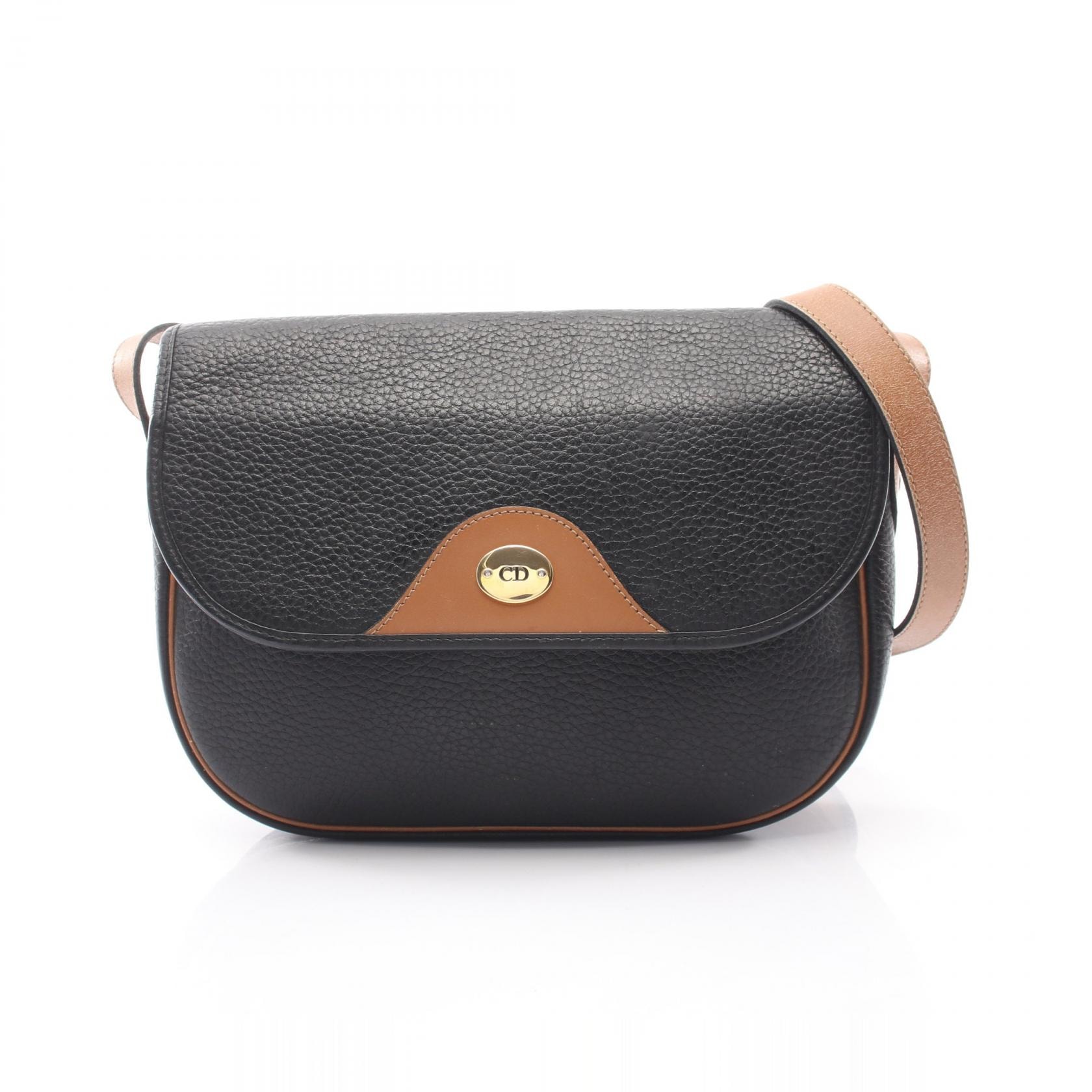 ディオール Dior ロゴ ショルダーバッグ バッグ レザー レディース ブラック系 / ブラウン系 【中古】