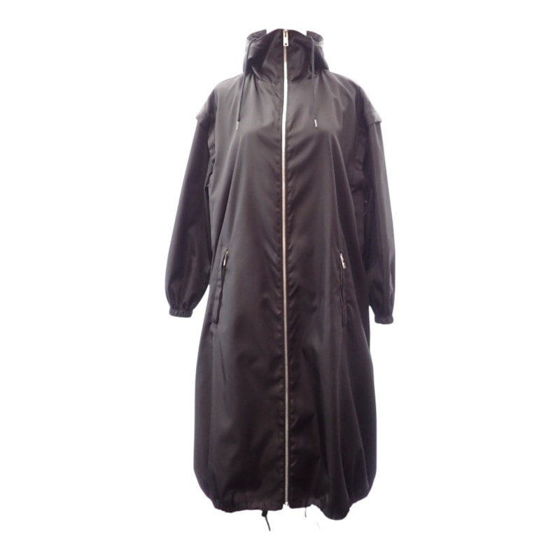 プラダ フーデッドロングコート 36 レディース ブラック【中古】【ABランク】