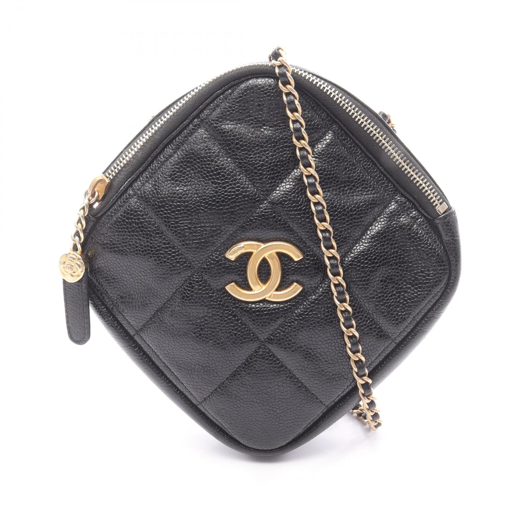 シャネル CHANEL マトラッセ ダイヤシェイプ ショルダーバッグ バッグ カーフ(牛革) レディース ブラック系 【中古】
