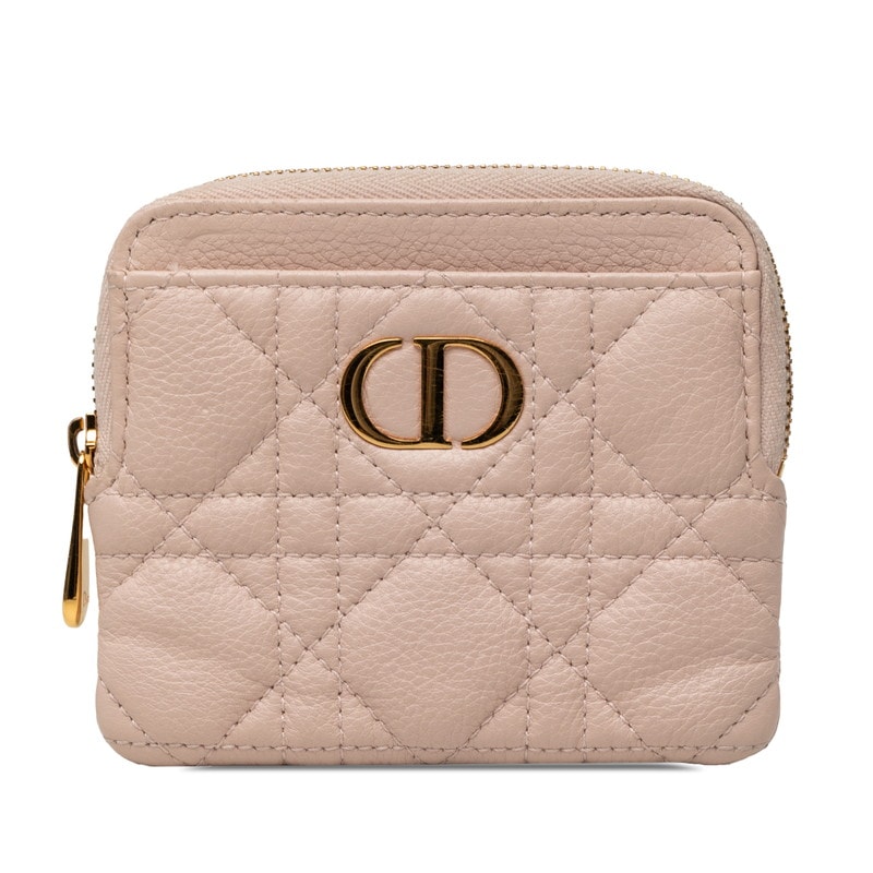ディオール カナージュ カロ 小銭入れ コインケース 43MA0274 ピンク ラベンダー ラムスキン レディース Dior 【中古】