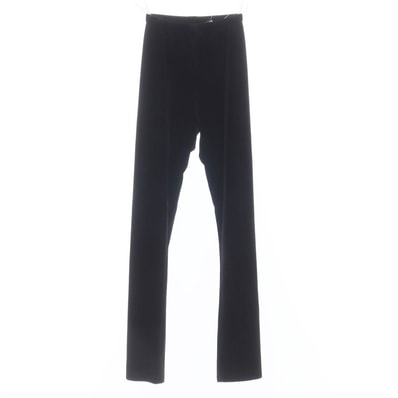 【中古】ジュンヤワタナベ JUNYA WATANABE 2023年秋冬 ストレッチ ポリエステル ベロア レギンスパンツ ブラック【サイズXS】【レディース】