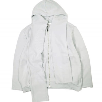 新品 CAMIEL FORTGENS カミエル フォートヘンス 24AW ポルトガル製 SCARF HOODIE スカーフ付き スウェットジップアップパーカー CF.18.02.02.01 S GREY 裏毛 定価75,900円 トップス g23131