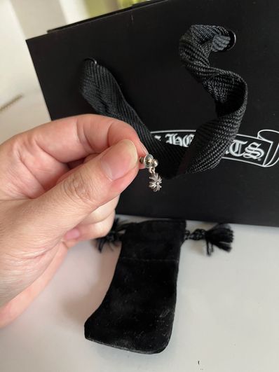 Chrome Hearts Tiny E CH Plus Drop Earrings "Silver"