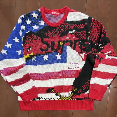 Supreme Digital Flag Sweater "Red"
