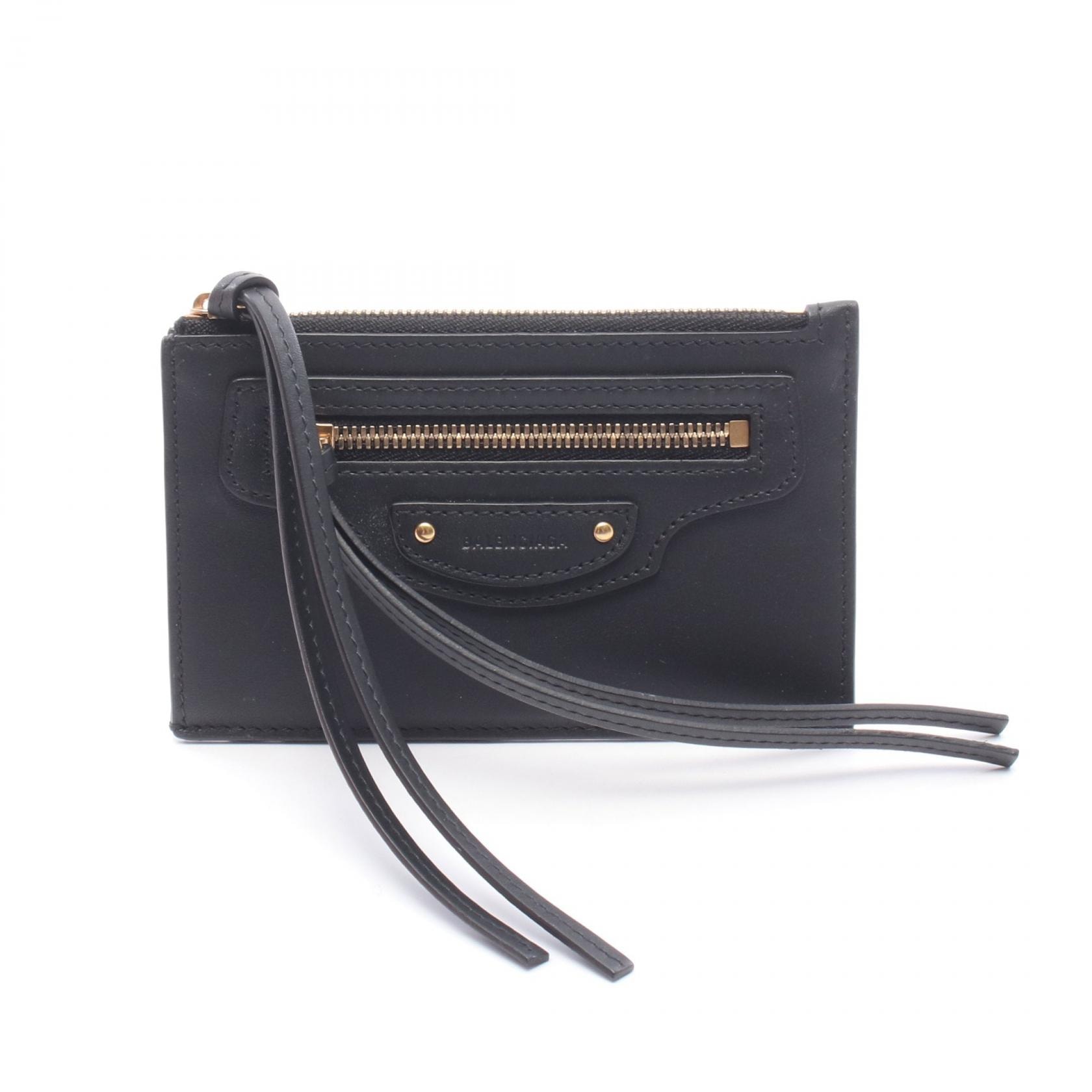 バレンシアガ BALENCIAGA NEO CLASSIC LONG COIN & CARD HOLDER コインケース 財布 レザー レディース ブラック系 640110 【中古】