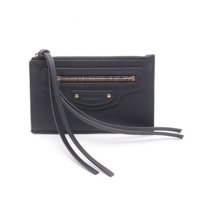 バレンシアガ BALENCIAGA NEO CLASSIC LONG COIN & CARD HOLDER コインケース 財布 レザー レディース ブラック系 640110 【中古】