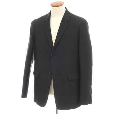 【中古】ジルサンダー JIL SANDER ナイロンシルク 2B テーラードジャケット ブラック【サイズ48】【メンズ】