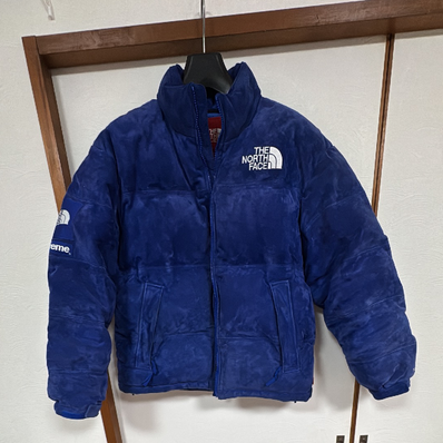 Supreme x The North Face Suede Nuptse Jacket "Blue"