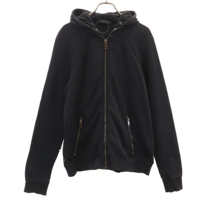 PRADA プラダ 長袖 スウェット ジップパーカー M ブラック