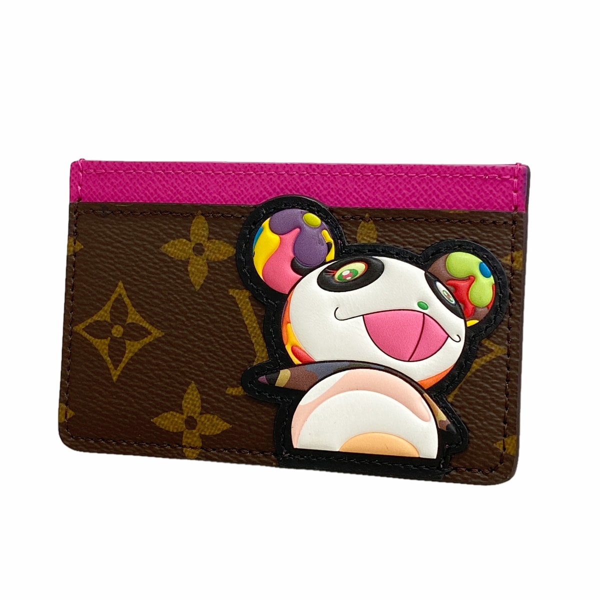【6kc2452】ルイヴィトン カードケース モノグラム・パンダ ポルトカルトサーンプル M13439 ブラウン ピンク【中古】メンズ レディース ユニセックス