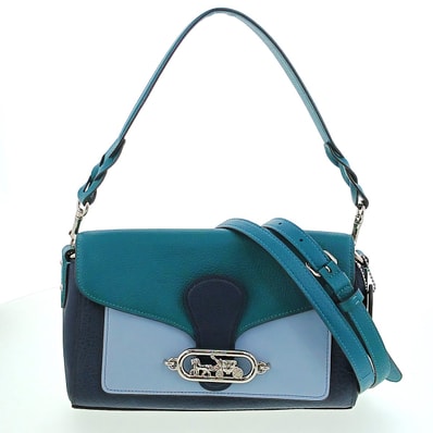 COACH コーチ ジェイド ショルダーバッグ ショルダーバッグ F91070 レザー ネイビー グリーン レディース【中古】