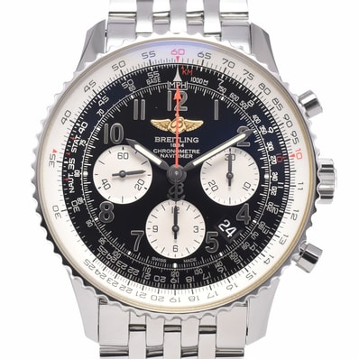ブライトリング BREITLING AB0120 ナビタイマー 01 クロノグラフ デイト ブラック 自動巻き メンズ 美品 箱付き 腕時計 K#150633