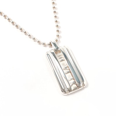 ティファニー ネックレス アトラス プレート ボールチェーン シルバ